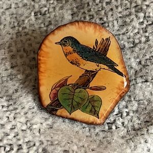 Vintage Bluebird Decoupage Pin
